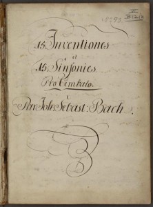 Tittelsiden til Johann Sebastian Bach: "15 Inventiones et 15 Sinfonies Pro Cembalo". Foto: Nasjonalbiblioteket